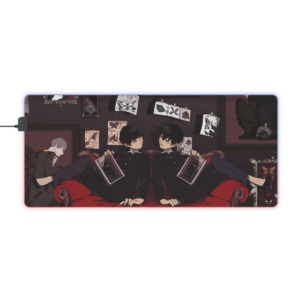 Mob Psycho 100 Arataka Reigen, Shigeo Kageyama, Ekubo, Ritsu Kageyama RGB LED Mouse Pad (Desk Mat)