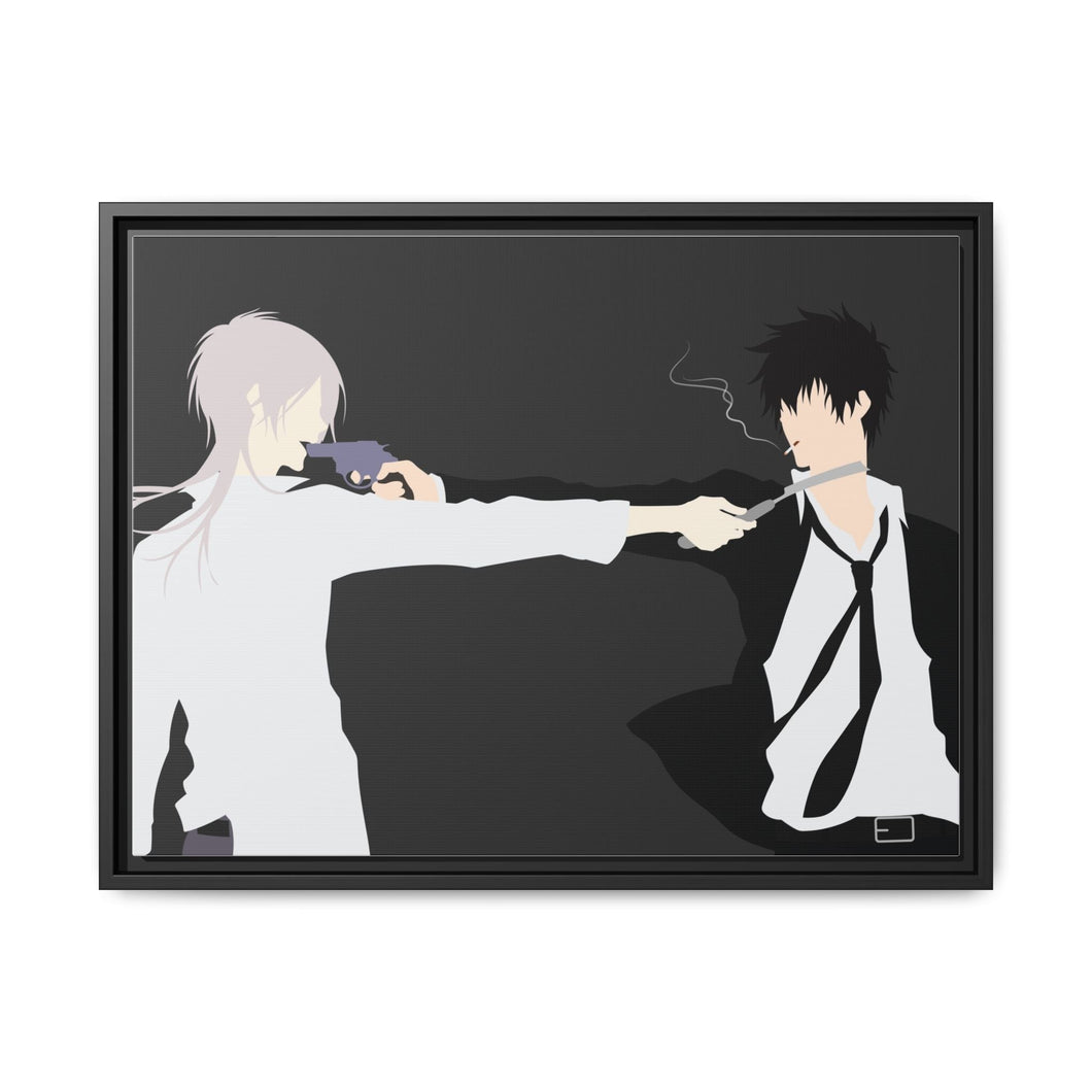 Villain and a hero Minimalist] Canvas Framed Art Print