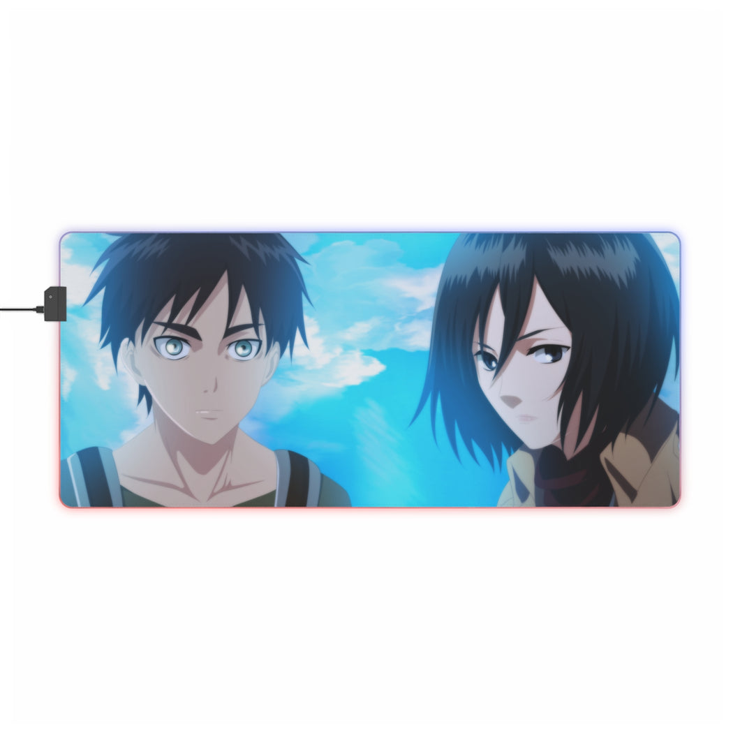 Eren and Mikasa RGB LED Mouse Pad (Desk Mat)