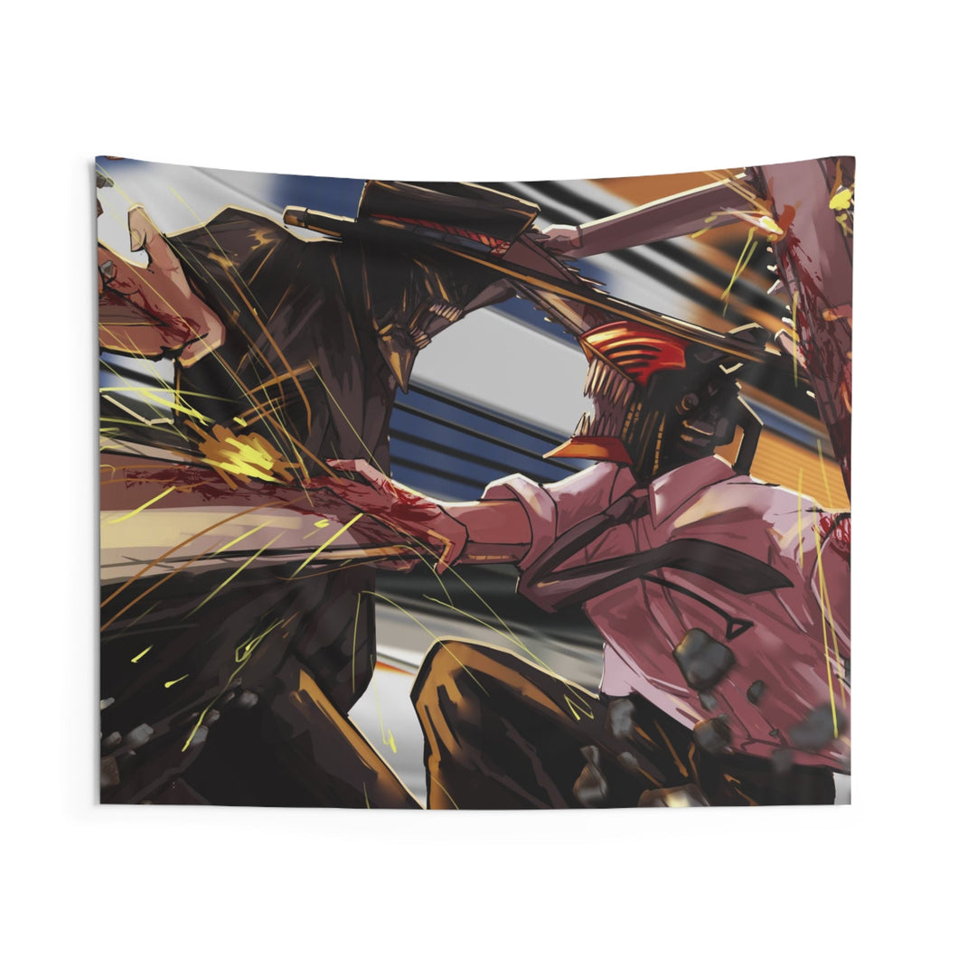 Denji vs Katana Man Indoor Wall Tapestry