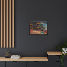 Load image into Gallery viewer, Haku and Chihiro on the bridge leading to the bathhouse Canvas Framed Art Print
