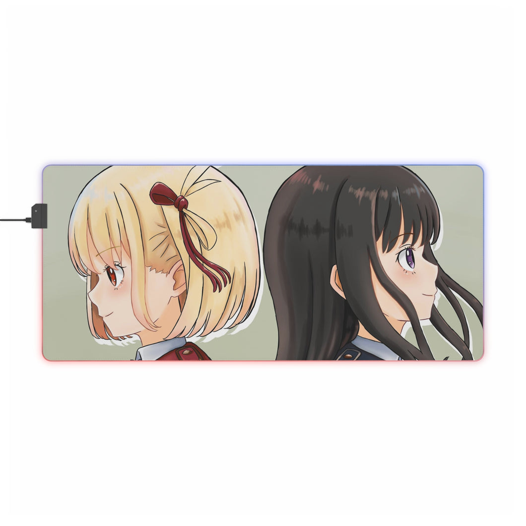 Lycoris Recoil Takina Inoue, Chisato Nishikigi RGB LED Mouse Pad (Desk Mat)