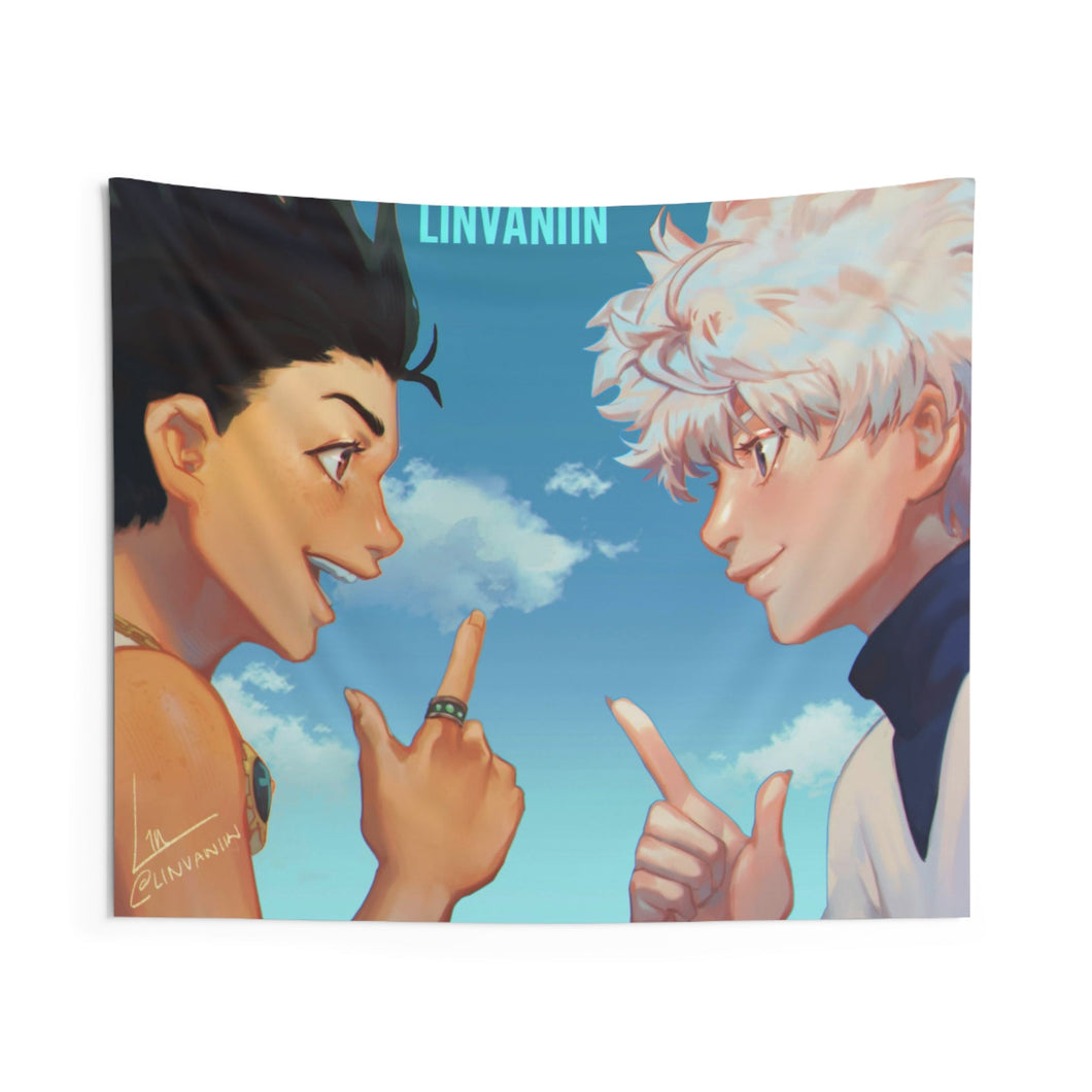 Hunter x Hunter Killua Zoldyck, Gon Freecss Indoor Wall Tapestry