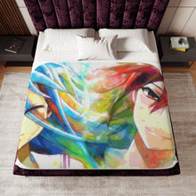 Load image into Gallery viewer, Watercolor (Sora/Shiro) Sherpa Blanket
