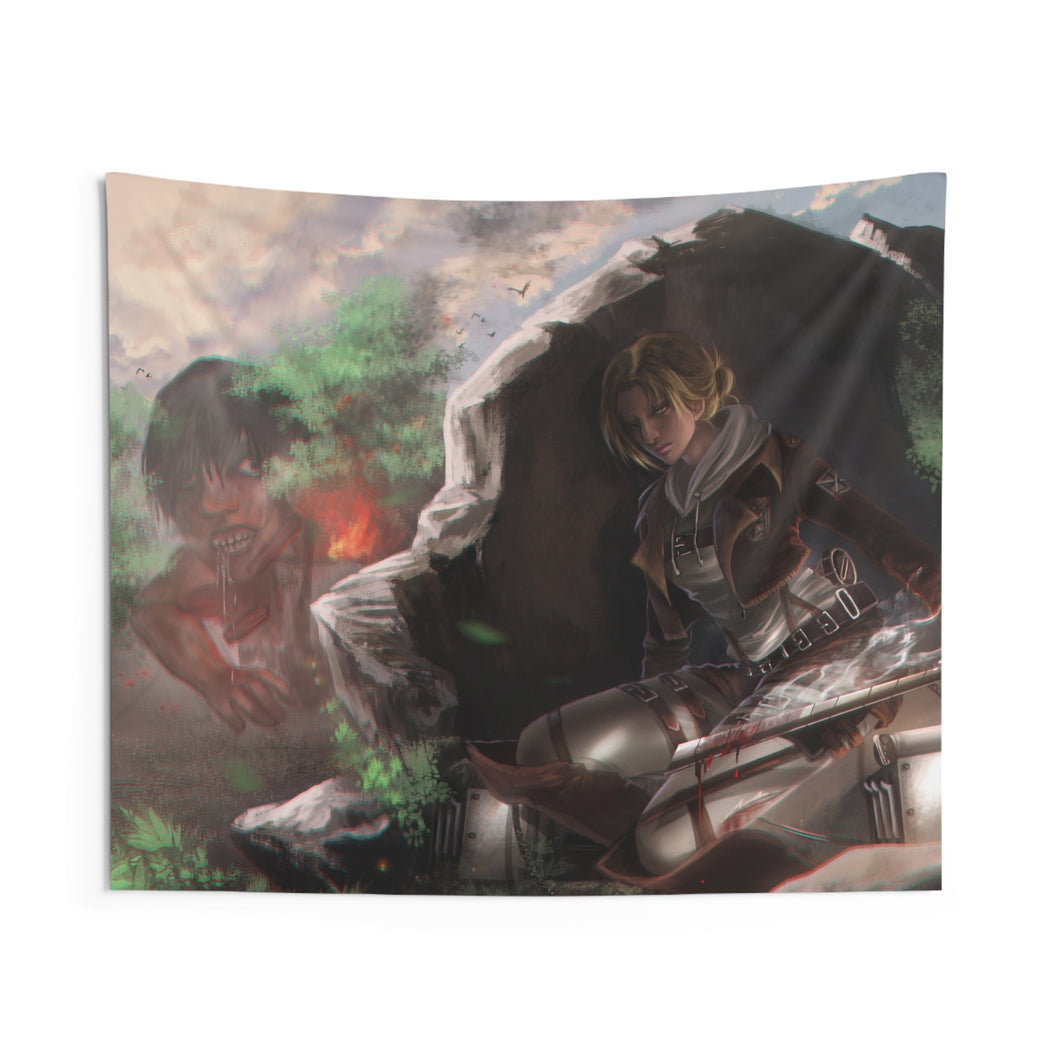 Annie Leonhart vs a titan Indoor Wall Tapestry