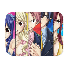 Load image into Gallery viewer, Fairy Tail Natsu Dragneel, Erza Scarlet, Gray Fullbuster, Lucy Heartfilia, Wendy Marvell Sherpa Blanket
