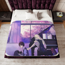 Load image into Gallery viewer, Kousei Arima and Kaori Miyazono Sherpa Blanket

