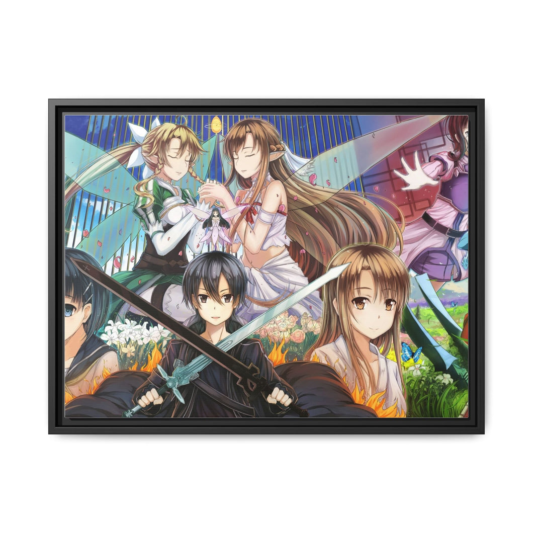 Sword Art Online Asuna Yuuki, Suguha Kirigaya Canvas Framed Art Print