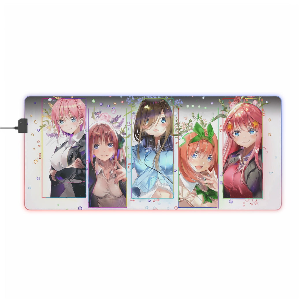 The Quintessential Quintuplets Miku Nakano, Itsuki Nakano, Nino Nakano, Yotsuba Nakano, Ichika Nakano RGB LED Mouse Pad (Desk Mat)