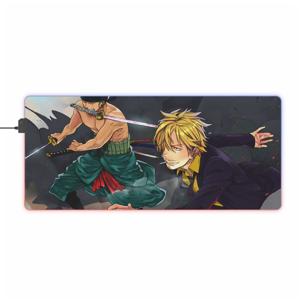 Roronoa Zoro and Sanji RGB LED Mouse Pad (Desk Mat)