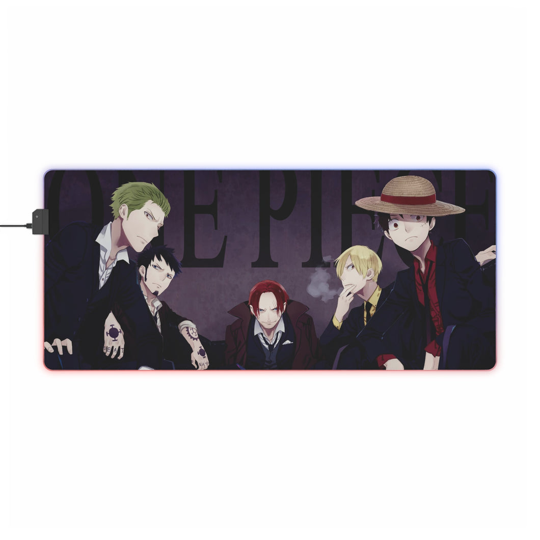 One Piece Monkey D. Luffy, Roronoa Zoro, Sanji RGB LED Mouse Pad (Desk Mat)