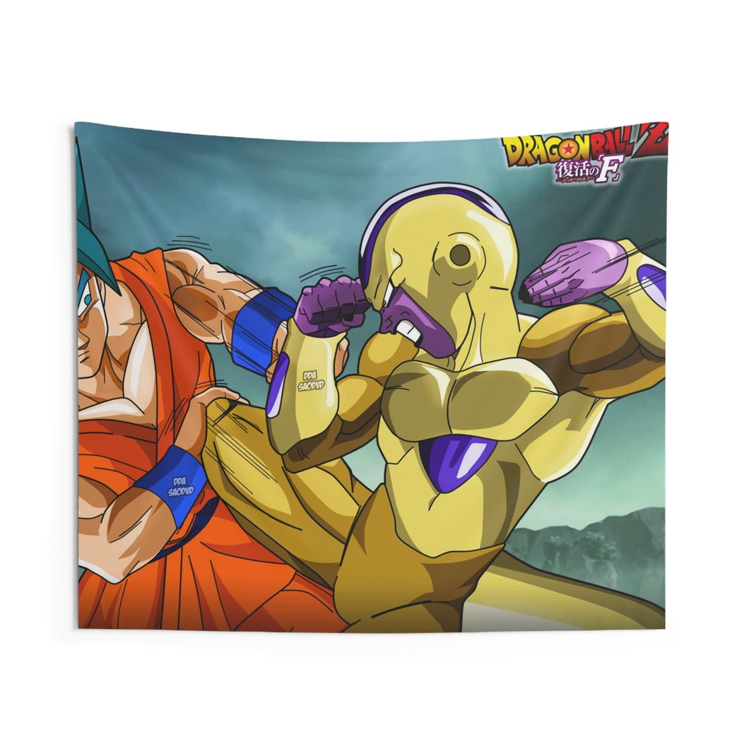 Goku SSJ God SSJ Vs Golden Freeza Indoor Wall Tapestry