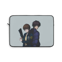 Load image into Gallery viewer, Psycho-Pass Inspecter and a villain Laptop Sleeve
