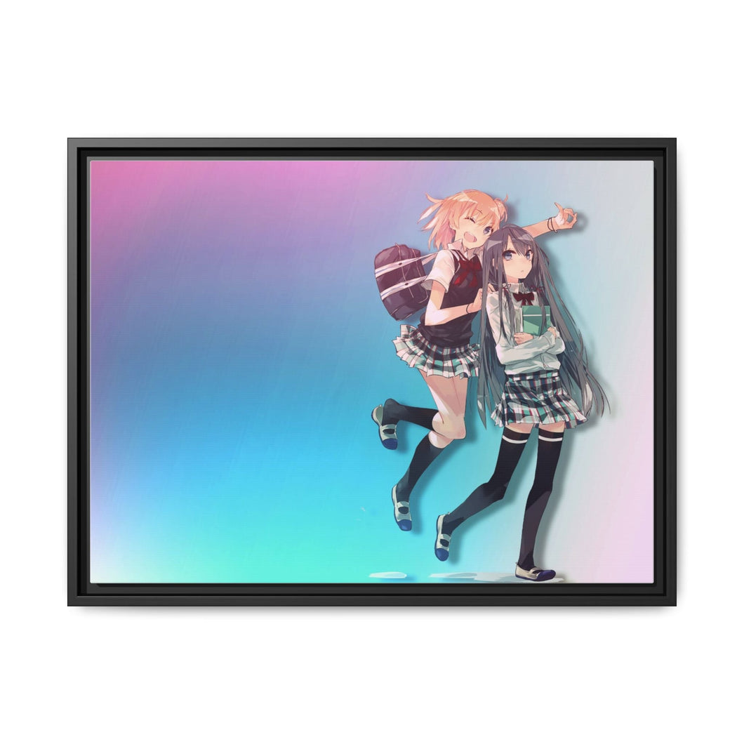 Yuigahama & Yukinoshita Canvas Framed Art Print