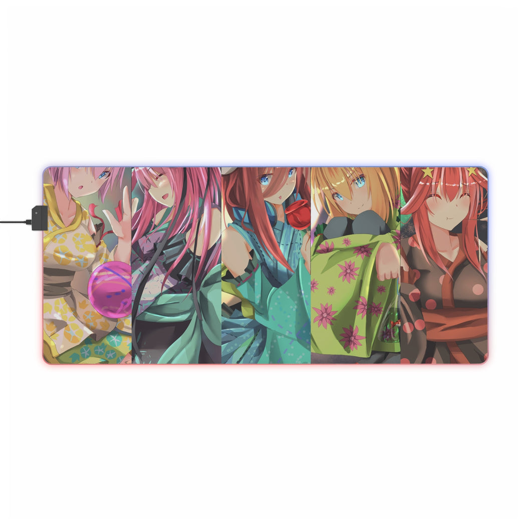 The Quintessential Quintuplets Miku Nakano, Itsuki Nakano, Nino Nakano, Yotsuba Nakano, Ichika Nakano RGB LED Mouse Pad (Desk Mat)