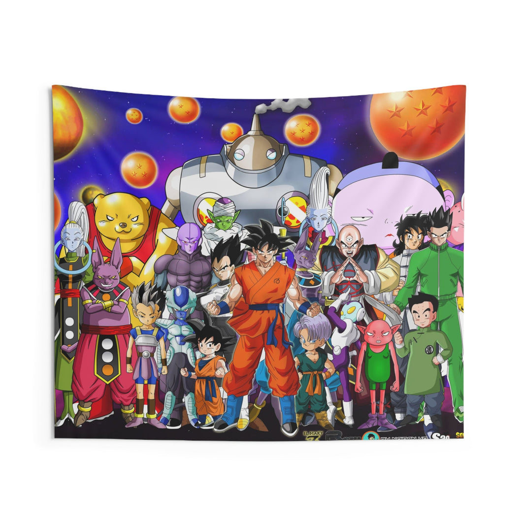 Goku, Trunks, Vegeta, Whis, Beerus, Gohan and Tenshinhan (Dragon Ball) 8k Indoor Wall Tapestry