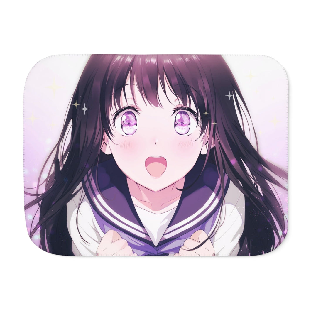 Eru Chitanda Glowing eyes Sherpa Blanket