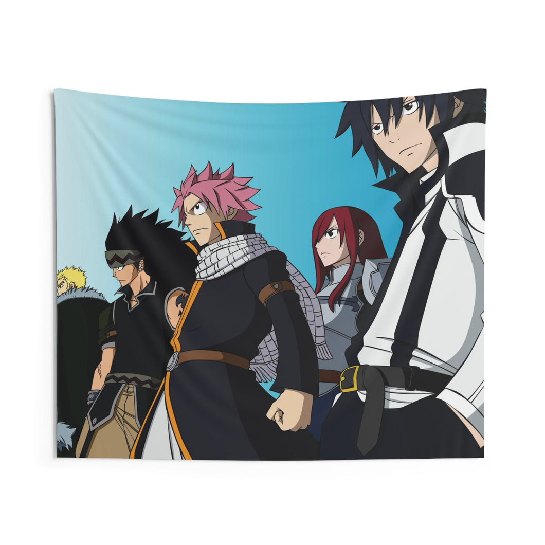 Fairy Tail Natsu Dragneel, Erza Scarlet, Gray Fullbuster, Gajeel Redfox Indoor Wall Tapestry