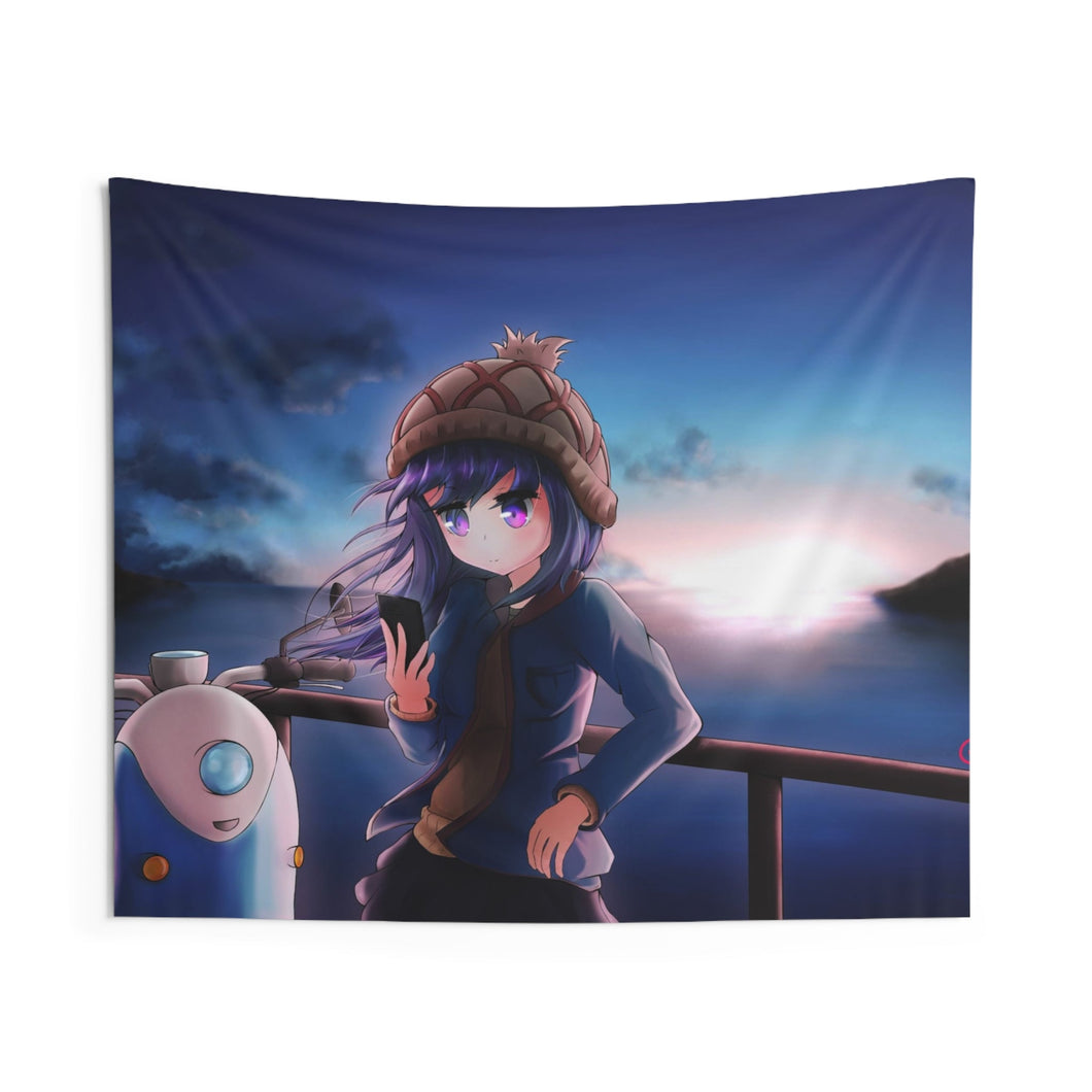 Girl with a scooter by Indoor Wall Tapestry