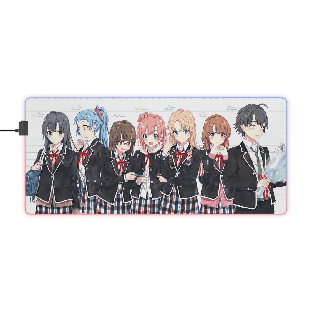 My Teen Romantic Comedy SNAFU Hachiman Hikigaya, Yukino Yukinoshita, Yui Yuigahama, Saki Kawasaki RGB LED Mouse Pad (Desk Mat)