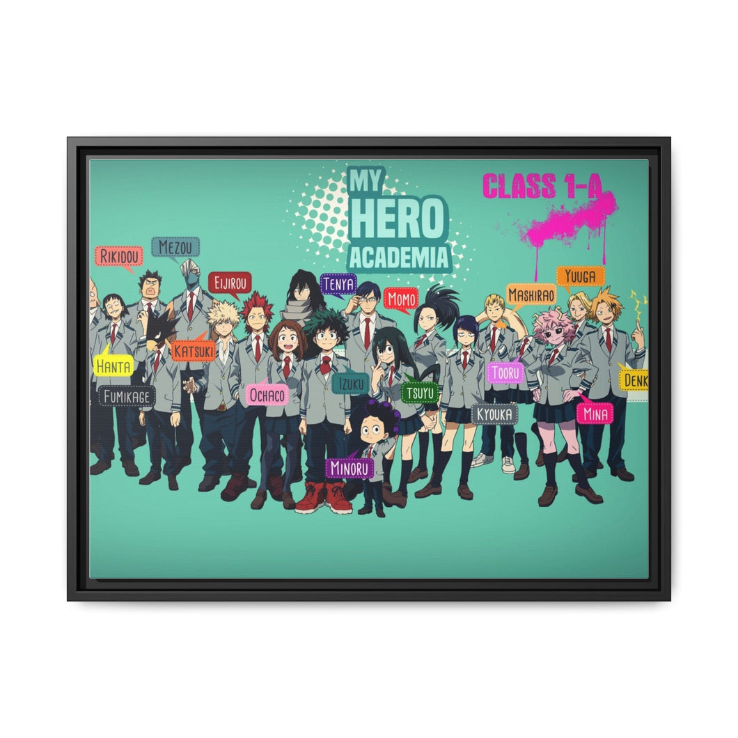 My Hero Academia Izuku Midoriya, Katsuki Bakugou, Shouta Aizawa, Tsuyu Asui Canvas Framed Art Print