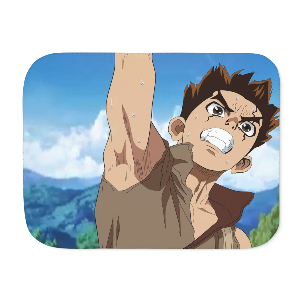 Anime Dr. Stone Sherpa Blanket