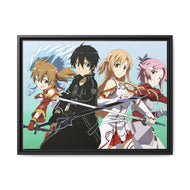 Silica,Kirito,Asuna and Lisbeth Canvas Framed Art Print