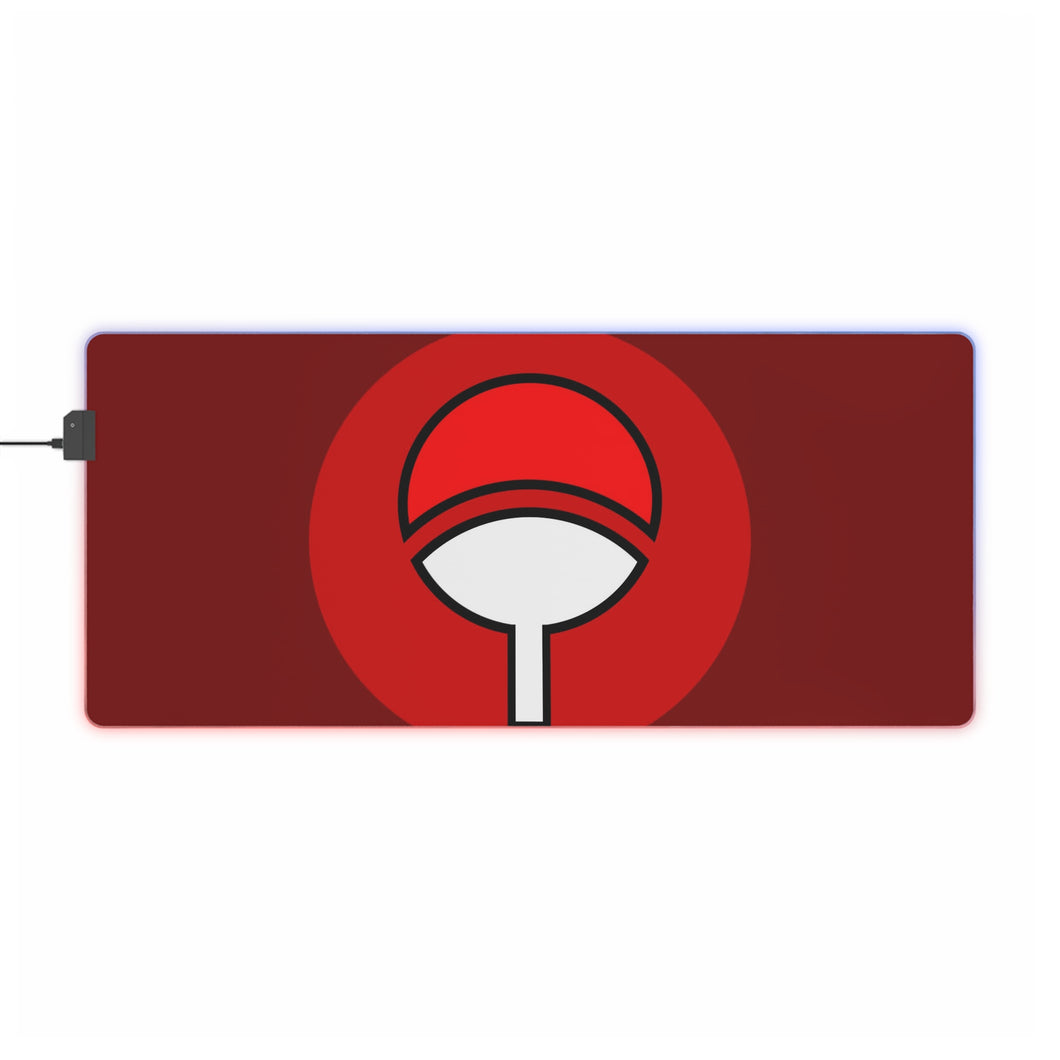 Uchiha Clan Symbol RGB LED Mouse Pad (Desk Mat)