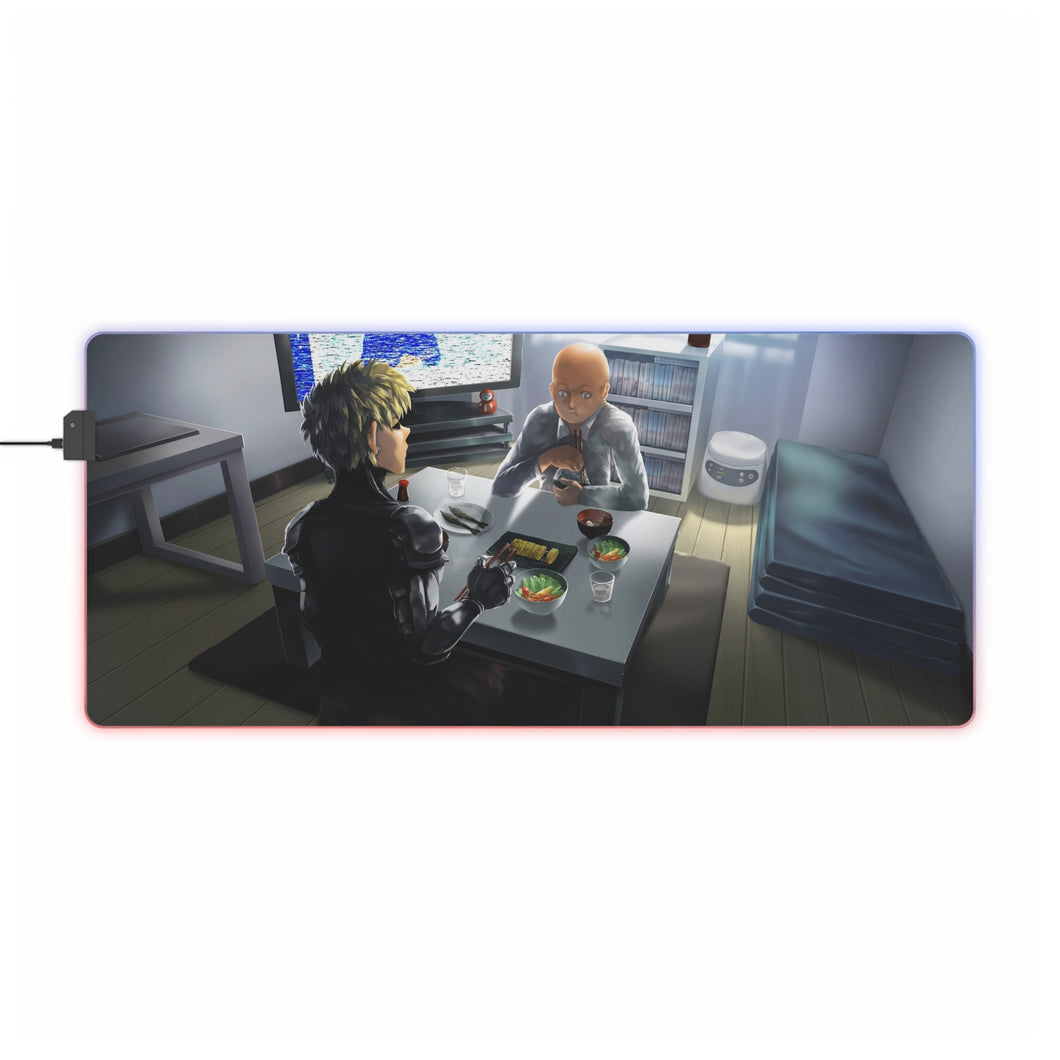 Saitama and Genos RGB LED Mouse Pad (Desk Mat)