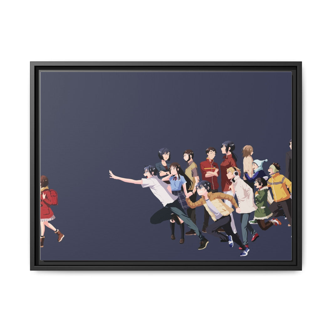 Anime ERASED Canvas Framed Art Print