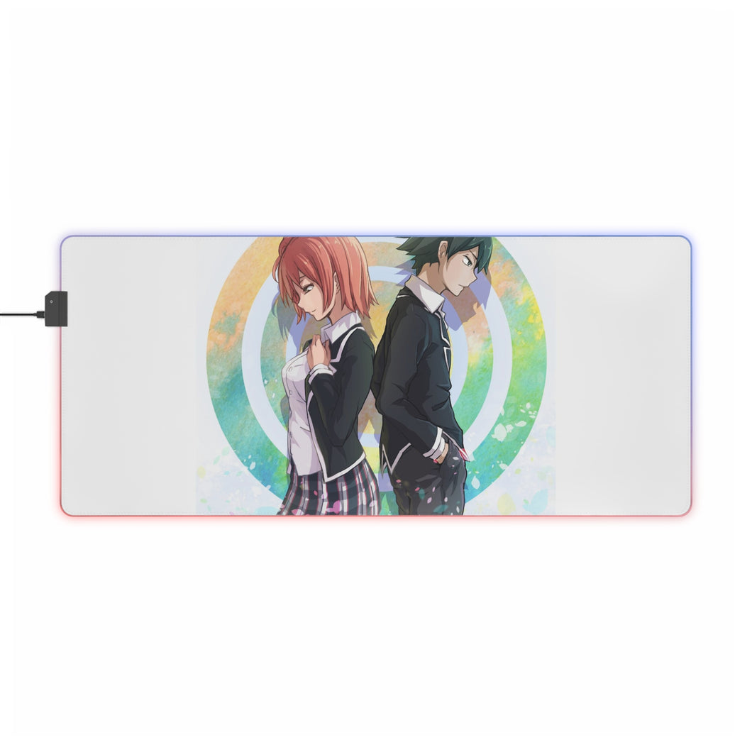 My Teen Romantic Comedy SNAFU Hachiman Hikigaya, Yui Yuigahama RGB LED Mouse Pad (Desk Mat)