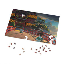 Load image into Gallery viewer, Haku and Chihiro on the bridge leading to the bathhouse Jigsaw Puzzle
