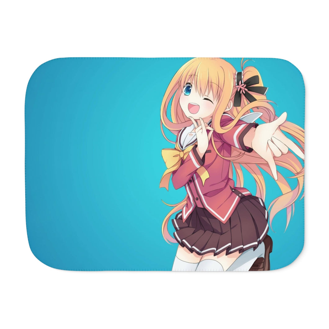 Yusa Nishimori smiling Sherpa Blanket