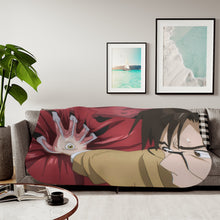 Load image into Gallery viewer, Shinichi stopping a car with Migi Sherpa Blanket
