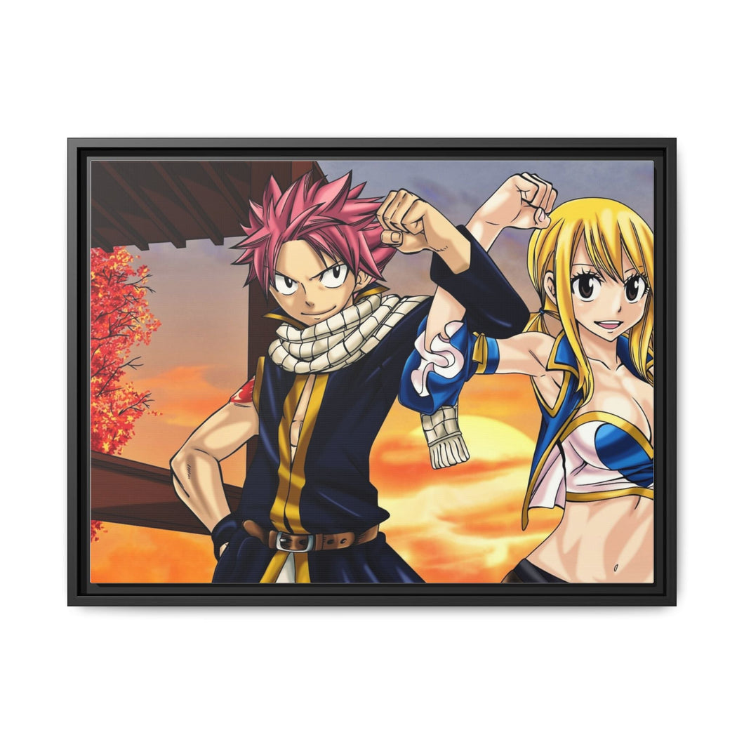 Fairy Tail Natsu Dragneel, Lucy Heartfilia Canvas Framed Art Print