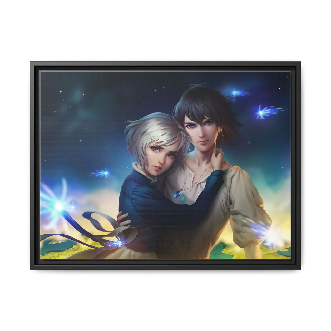 Anime Howl's Moving Castle Canvas Framed Art Print