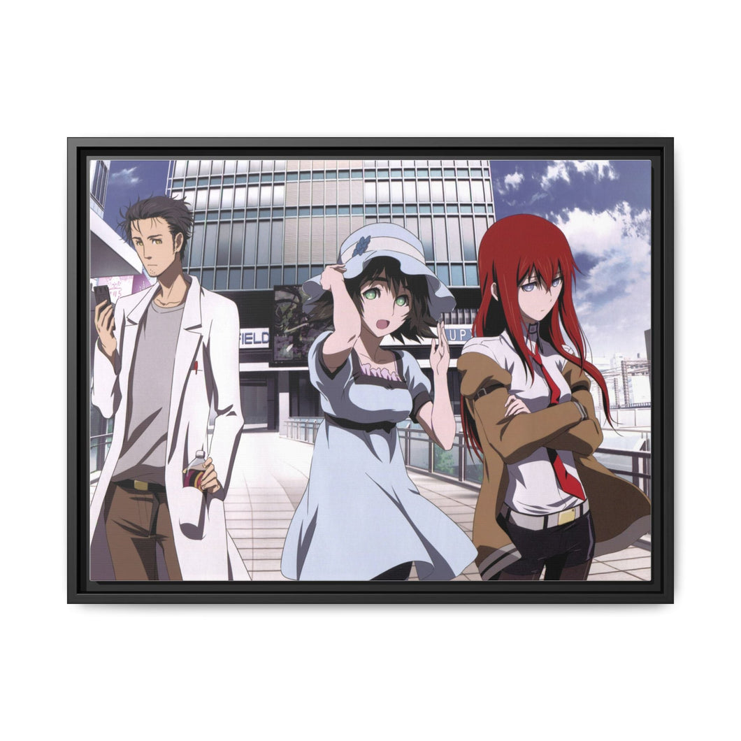 Okabe, Kurisu & Mayuri Canvas Framed Art Print