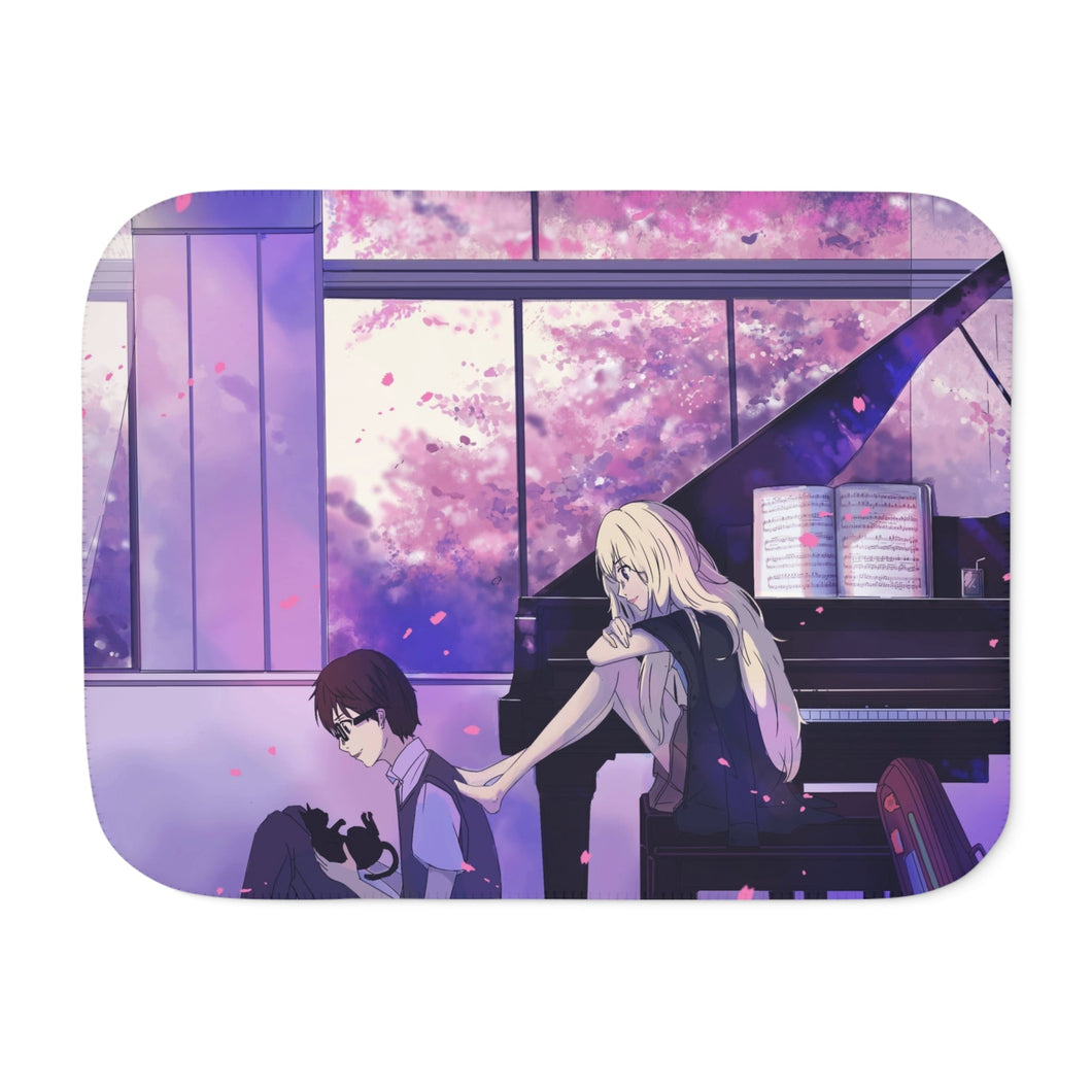 Kousei Arima and Kaori Miyazono Sherpa Blanket