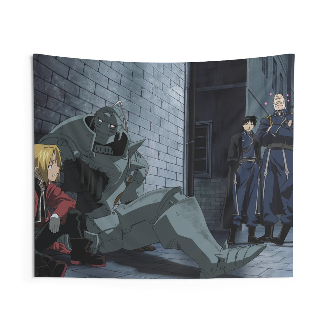 Edward Elric Roy Mustang and Alphonse Elric Indoor Wall Tapestry
