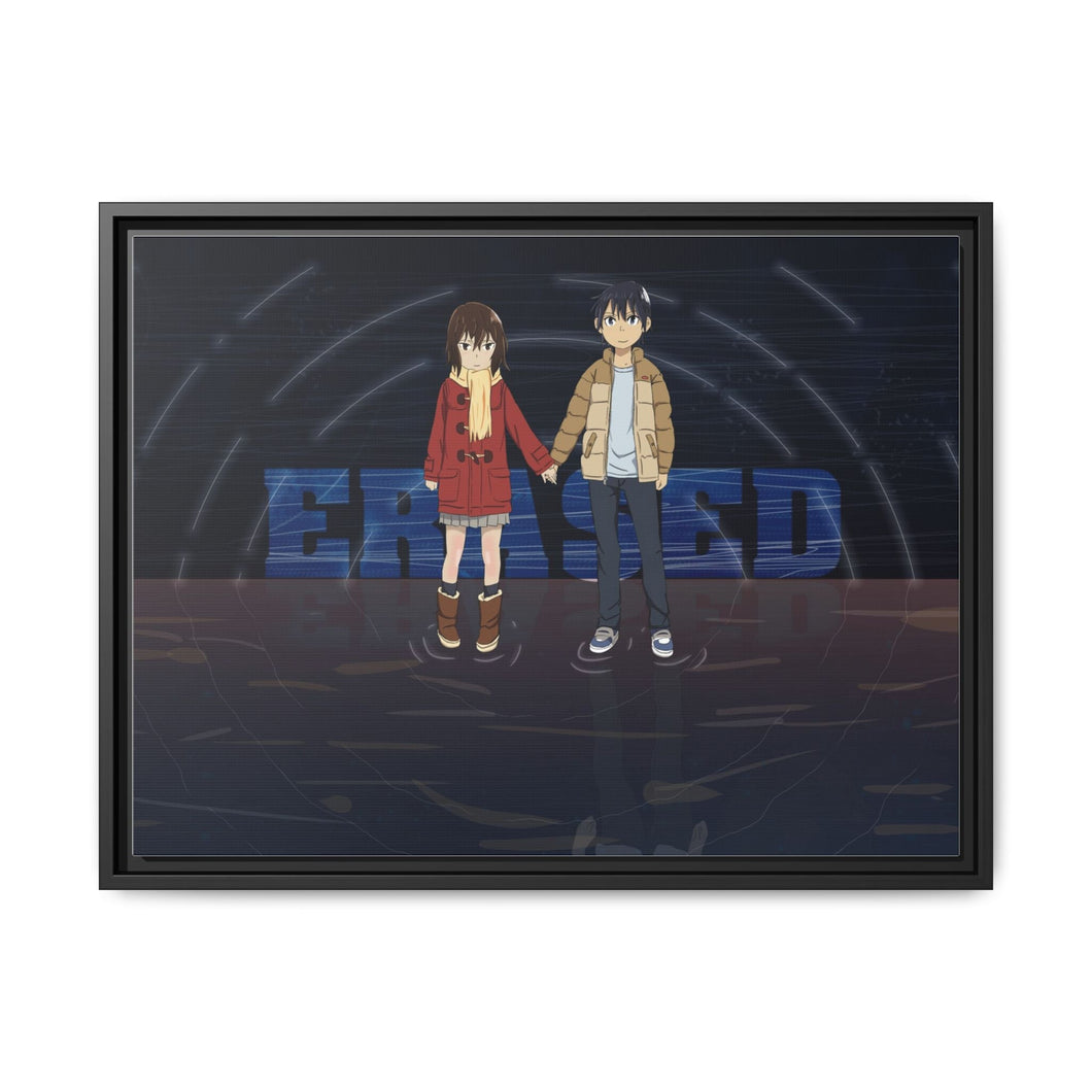 Erased : Satoru x kayo Canvas Framed Art Print