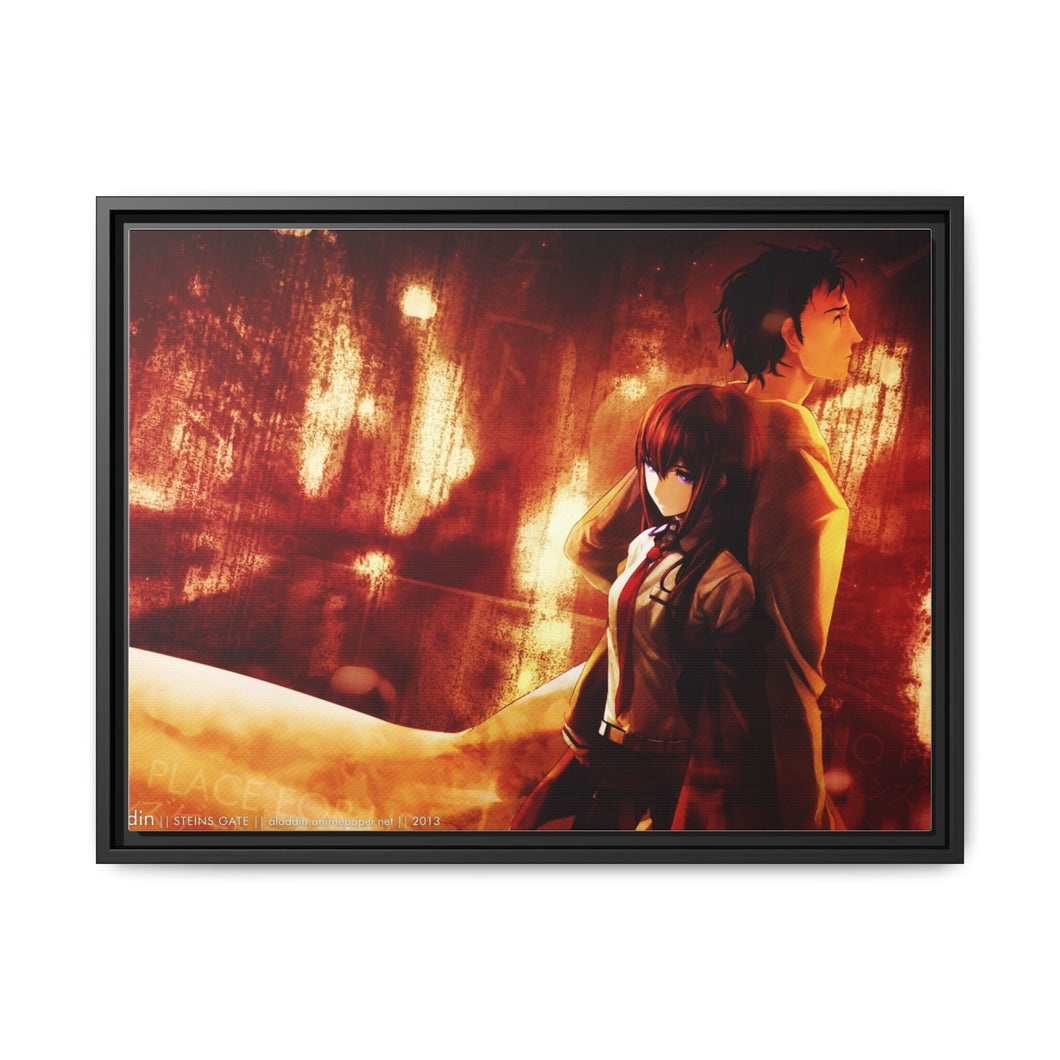 Makise Kurisu & Rintaro Okabe Canvas Framed Art Print