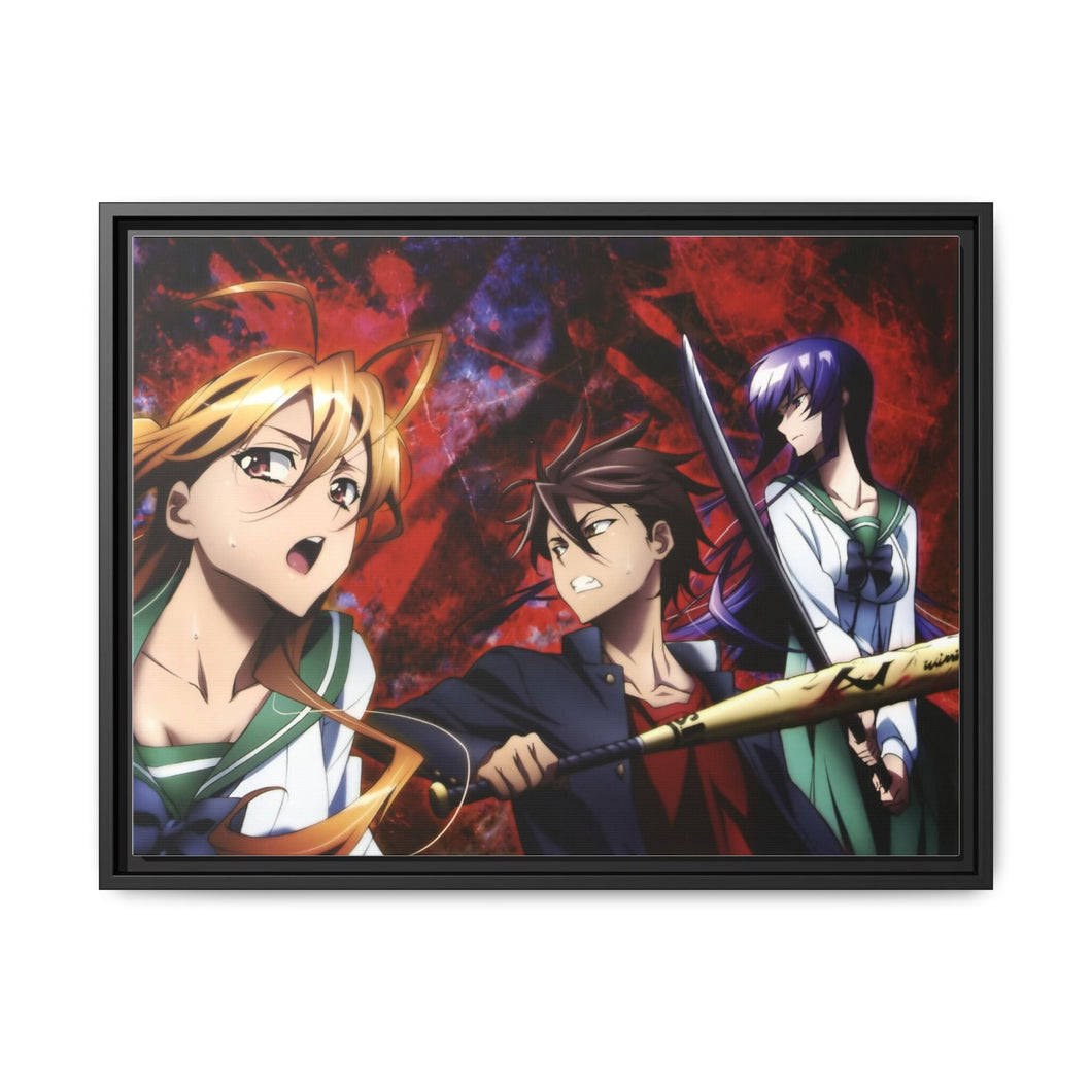 Highschool Of The Dead Canvas Framed Art Print