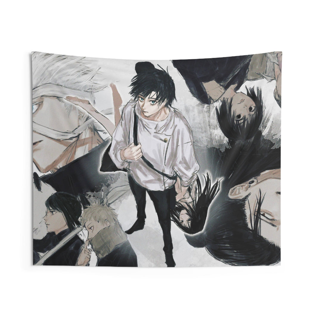 Yuta Okkotsu, Satoru Gojo, Maki Zenin, Suguru Geto, Panda and Toge Inumaki Indoor Wall Tapestry