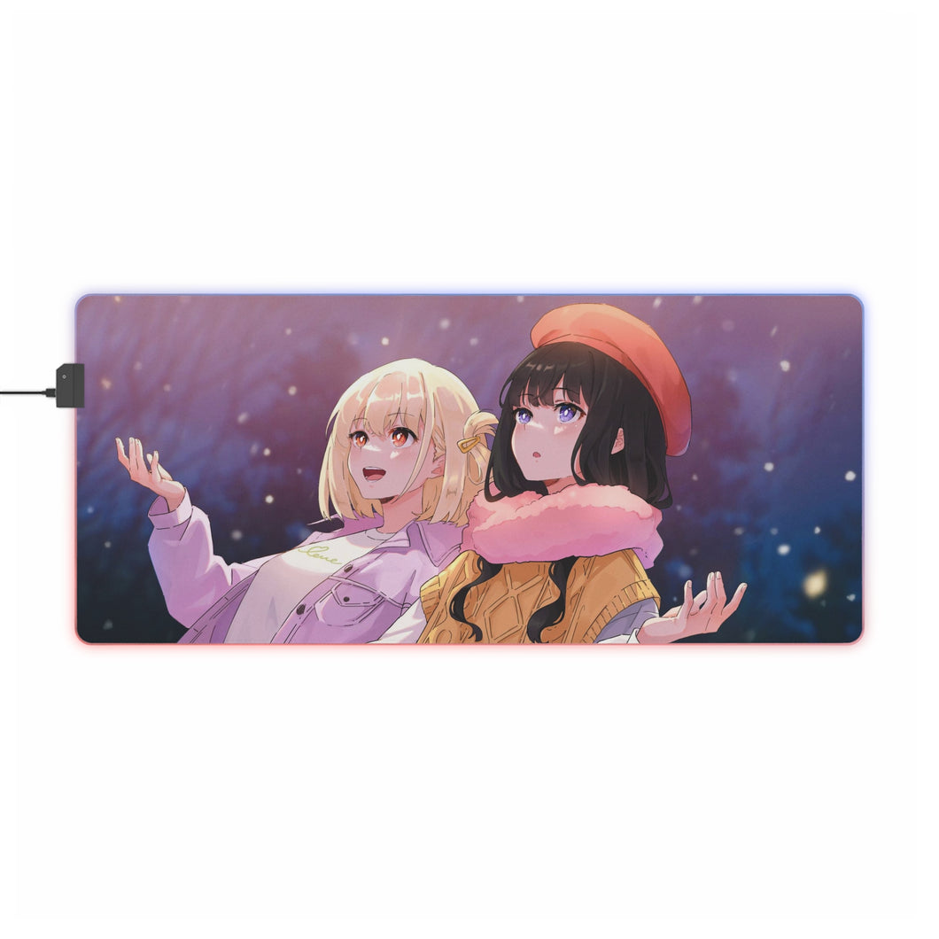Lycoris Recoil Takina Inoue, Chisato Nishikigi RGB LED Mouse Pad (Desk Mat)
