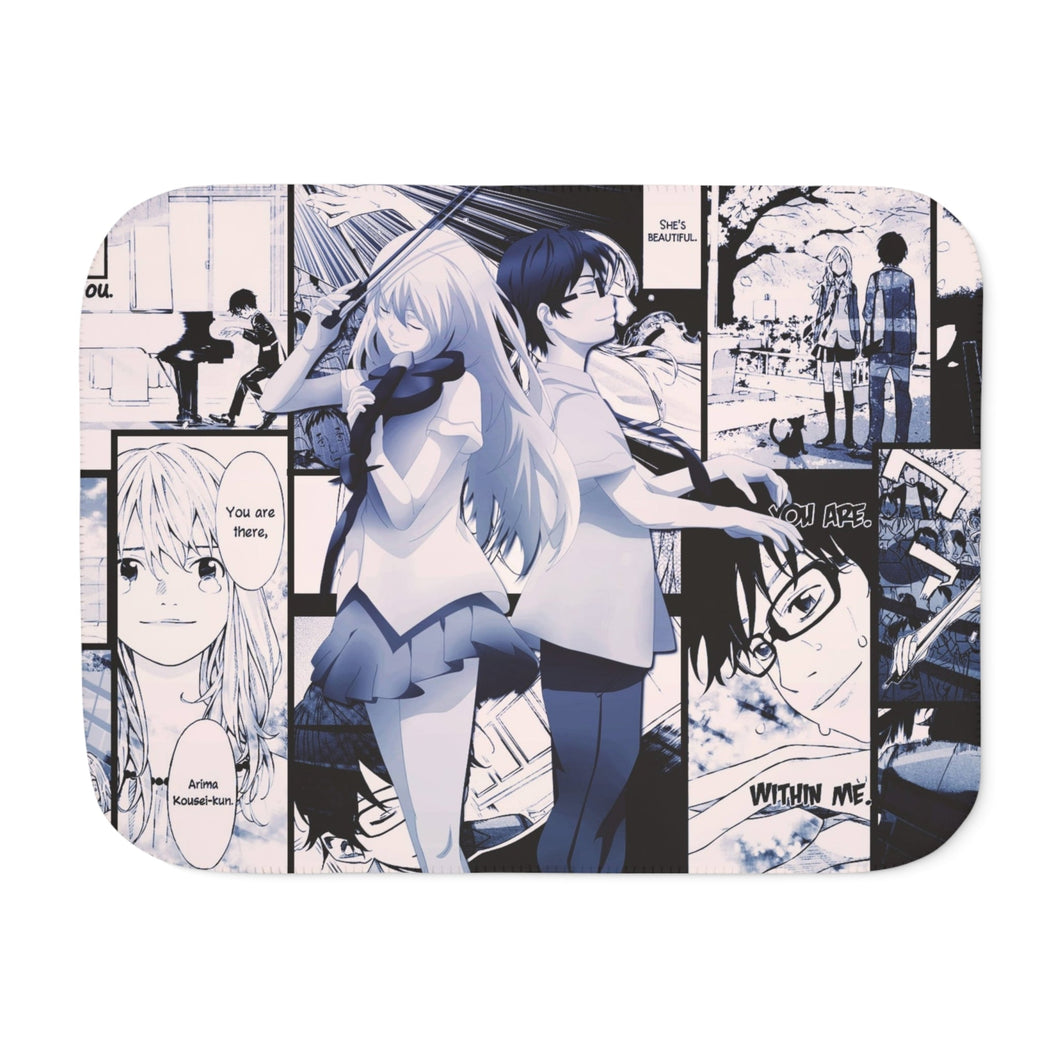 Anime Your Lie in April Sherpa Blanket