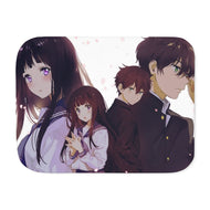 Eru Chitanda  And  Hōtarō Oreki Together Sherpa Blanket