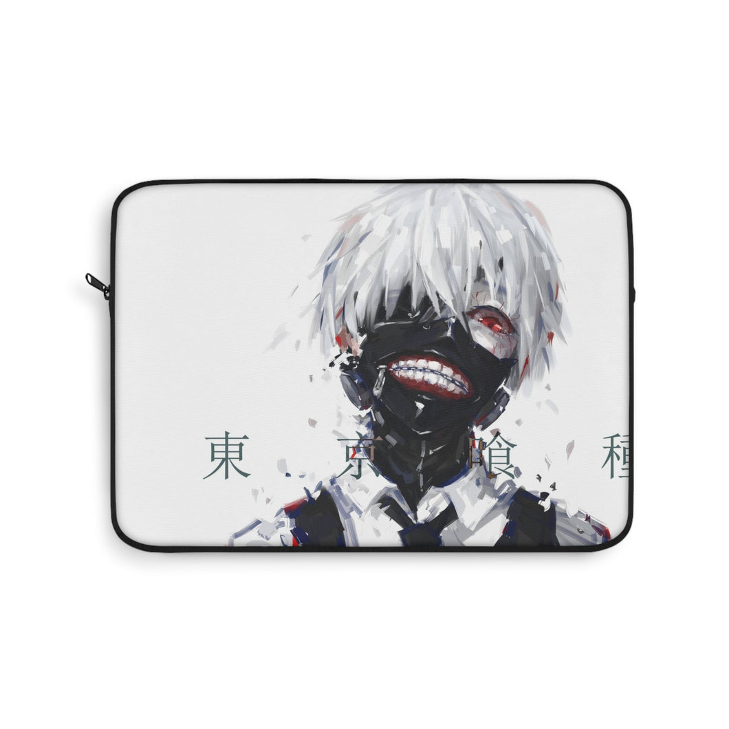 Ken Kaneki Mask Red Eyes White Hair and Short Hair Laptop Sleeve