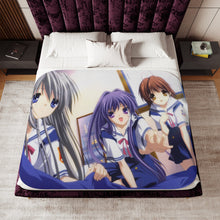 Load image into Gallery viewer, Clannad Nagisa Furukawa, Tomoyo Sakagami, Kyou Fujibayashi Sherpa Blanket
