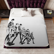 Load image into Gallery viewer, Psycho- Pass Main Members walking vector Sherpa Blanket
