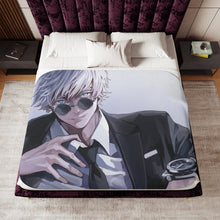 Load image into Gallery viewer, Satoru Gojo Sherpa Blanket
